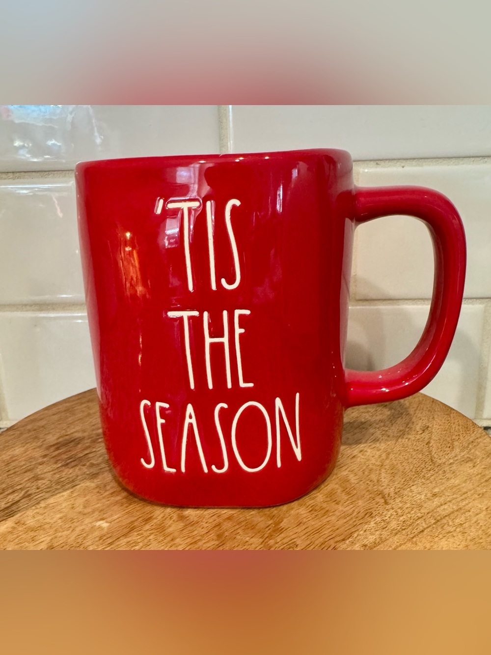 Rae Dunn 'Tis The Season Red Ceramic Holiday Mug